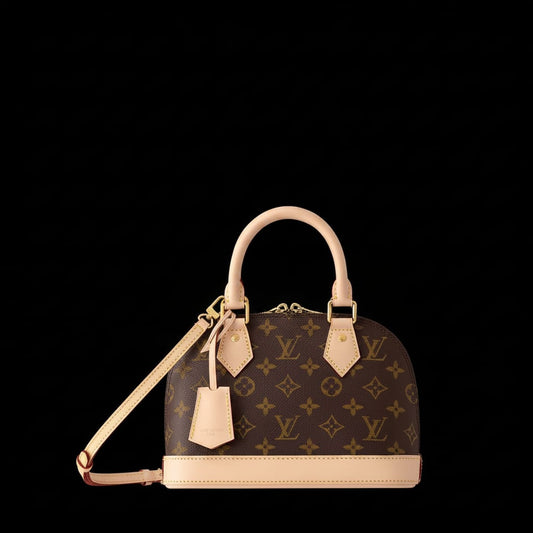 Compact Structured Handbag with Dual Handles and Shoulder Strap